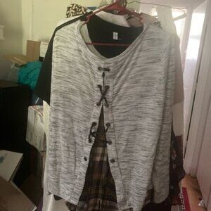 Layer look outfit laces up comfort